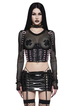 Widow Corsets|Tops*Steel Gaze Underbust Corset - Pink