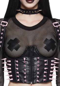 Widow Corsets|Tops*Steel Gaze Underbust Corset - Pink