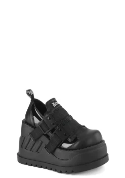 Demonia Heels*Stomp-28 Platform Lace-Up Wedges
