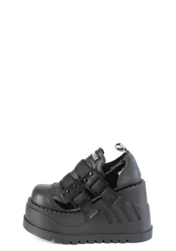 Demonia Heels*Stomp-28 Platform Lace-Up Wedges