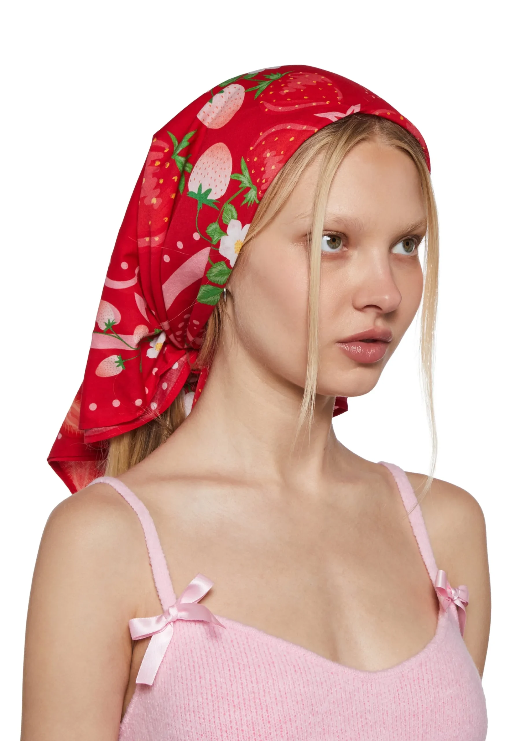 x_Dolls Kill Hair Accessories*Strawberry Handkerchief Bandana