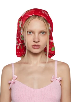 x_Dolls Kill Hair Accessories*Strawberry Handkerchief Bandana