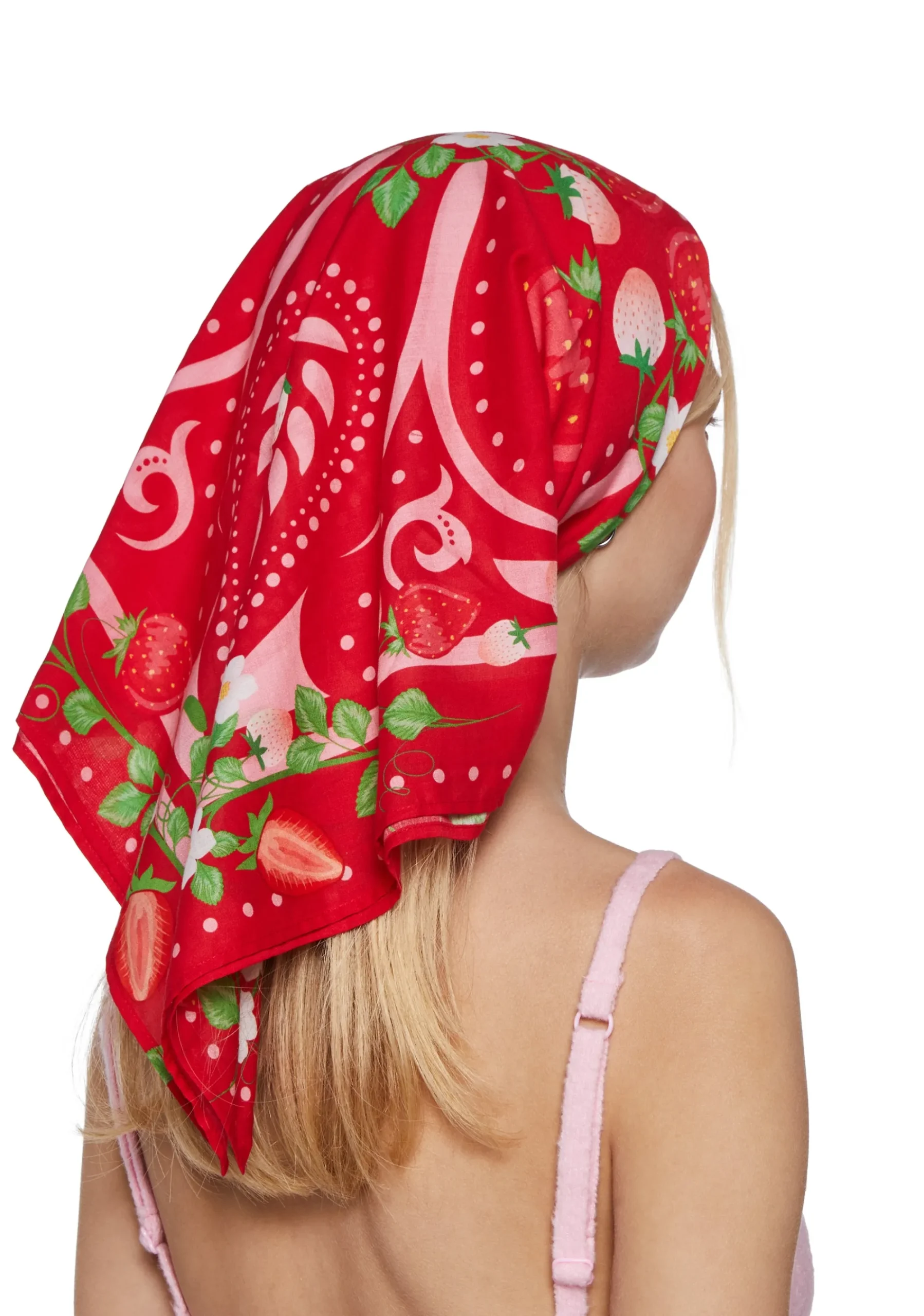 x_Dolls Kill Hair Accessories*Strawberry Handkerchief Bandana