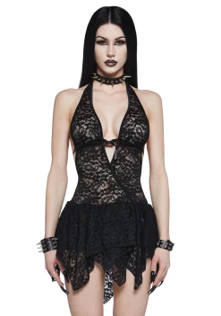 Widow Dresses|Plus*Sultry Premonition Halter Dress