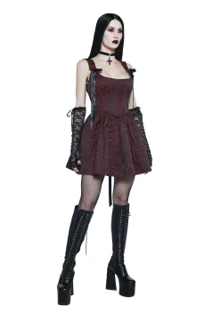 Widow Dresses|Mini Dresses*Sultry Sins Brocade Mini Dress - Red