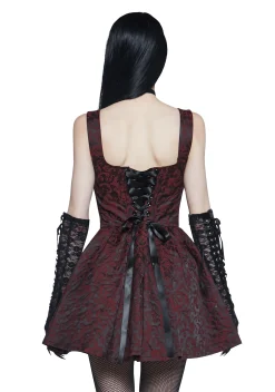 Widow Dresses|Mini Dresses*Sultry Sins Brocade Mini Dress - Red
