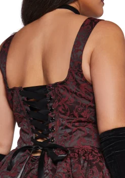 Widow Dresses|Mini Dresses*Sultry Sins Brocade Mini Dress - Red