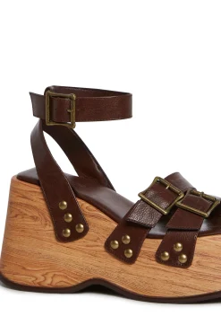 Current Mood Platforms|Sandals*Summer Moves Platform Wedges - Brown