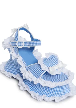 Sugar Thrillz Heels*Sunbeam Memories Wedge Heels - Blue