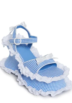 Sugar Thrillz Heels*Sunbeam Memories Wedge Heels - Blue