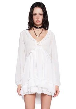 Current Mood Dresses*Sunset Chaser Babydoll Dress - Off White