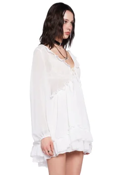 Current Mood Dresses*Sunset Chaser Babydoll Dress - Off White