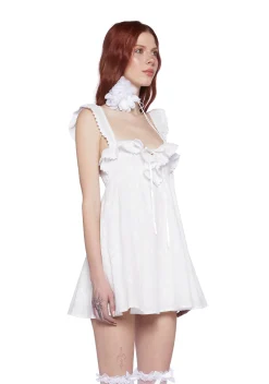 Sugar Thrillz Dresses*Sunset Stroll Babydoll Dress - White