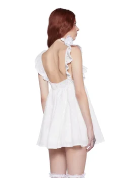 Sugar Thrillz Dresses*Sunset Stroll Babydoll Dress - White