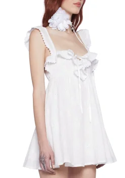 Sugar Thrillz Dresses*Sunset Stroll Babydoll Dress - White