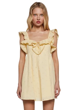 Sugar Thrillz Dresses|Plus*Sunset Stroll Babydoll Dress - Yellow