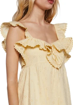 Sugar Thrillz Dresses|Plus*Sunset Stroll Babydoll Dress - Yellow
