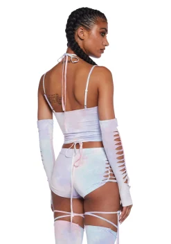 Club Exx Matching Sets*Sunset Trippy Top And Gloves Set - Pink