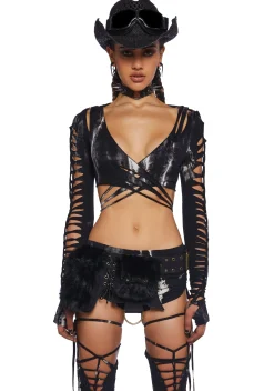 Club Exx Tops*Surreal Mirage Wrap Top