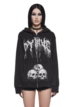 Widow Outerwear|Sweatshirts & Hoodies*Surrender To Fate Zip-Up Hoodie
