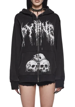 Widow Outerwear|Sweatshirts & Hoodies*Surrender To Fate Zip-Up Hoodie