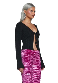 Sugar Thrillz Tops*Sweater Weather Cable Knit Cardigan