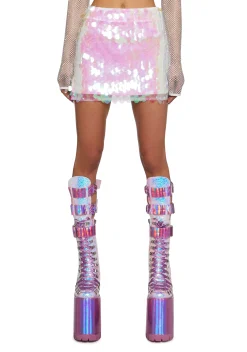 Club Exx Bottoms|Skirts*Sweet Bubble Blizzard Sequin Skirt