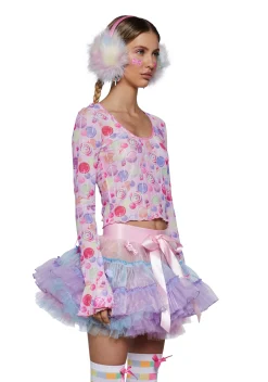 Dolls Kill x Candyland Tops*Sweet Pieces Mesh Top