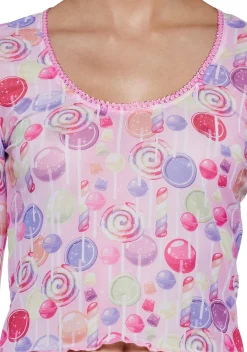 Dolls Kill x Candyland Tops*Sweet Pieces Mesh Top