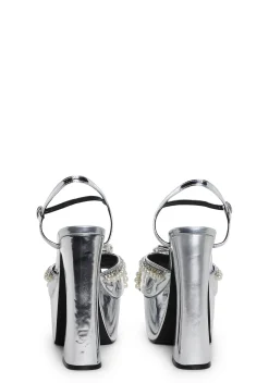 Sugar Thrillz Platforms|Heels*Sweet Revelation Platform Heels - Silver