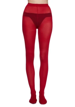 x_Leg Avenue Socks & Tights*Sweeten The Deal Opaque Tights - Red
