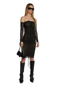 Poster Grl Dresses*Swipe Left Mesh Midi Dress