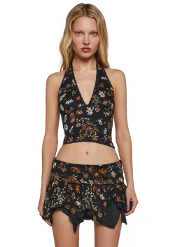 Current Mood Tops|Plus*Tales Of Fantasy Halter Top - Floral