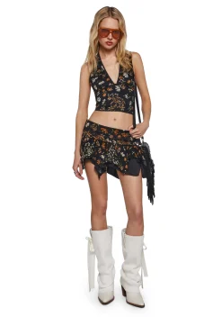 Current Mood Tops|Plus*Tales Of Fantasy Halter Top - Floral