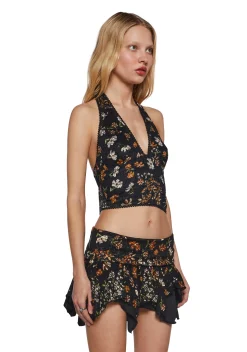 Current Mood Tops|Plus*Tales Of Fantasy Halter Top - Floral