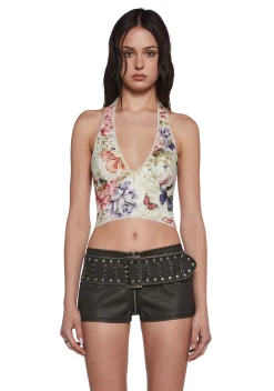 Current Mood Tops|Plus*Tales Of Fantasy Halter Top - Floral Fairy