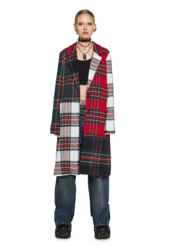 Current Mood Outerwear*Taste Of Fury Plaid Coat