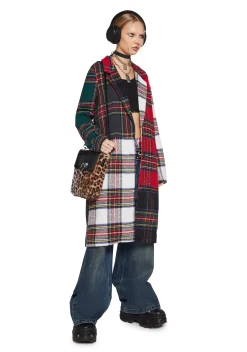 Current Mood Outerwear*Taste Of Fury Plaid Coat