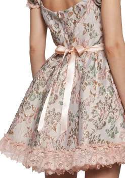 Sugar Thrillz Dresses|Mini Dresses*Tea And Circumstance Brocade Mini Dress - Pink