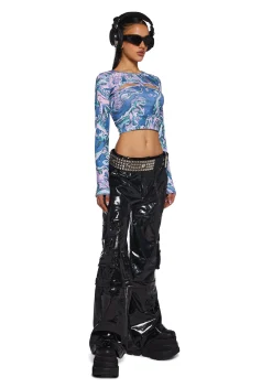 Club Exx Bottoms|Pants*Techno Angel Sequin Flare Pants