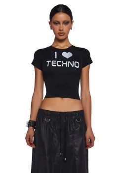 Club Exx Tops*Techno Love Baby Tee