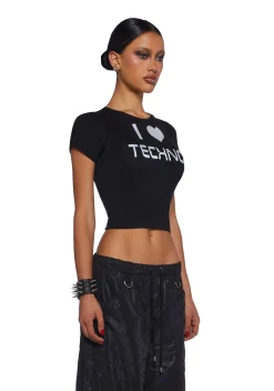 Club Exx Tops*Techno Love Baby Tee