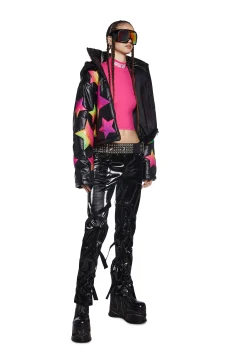Club Exx Tops|Plus*Techno Snob Mock Neck Top - Pink