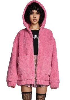 Current Mood Outerwear|Plus*Teenage Kicks Hooded Sherpa Jacket