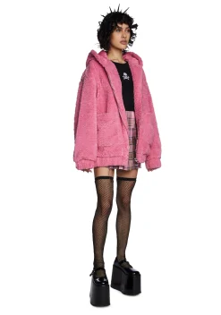 Current Mood Outerwear|Plus*Teenage Kicks Hooded Sherpa Jacket