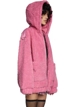 Current Mood Outerwear|Plus*Teenage Kicks Hooded Sherpa Jacket