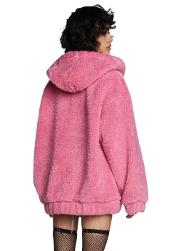 Current Mood Outerwear|Plus*Teenage Kicks Hooded Sherpa Jacket