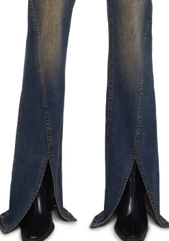 x_Machine Jeans Bottoms|Pants*Tell Your Friends Split Hem Denim Jeans