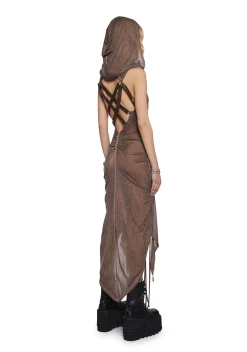 DARKER WAVS Dresses*Tempo Ruched Harness Dress - Brown