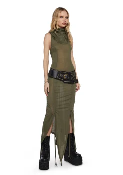DARKER WAVS Dresses*Tempo Ruched Harness Dress - Green